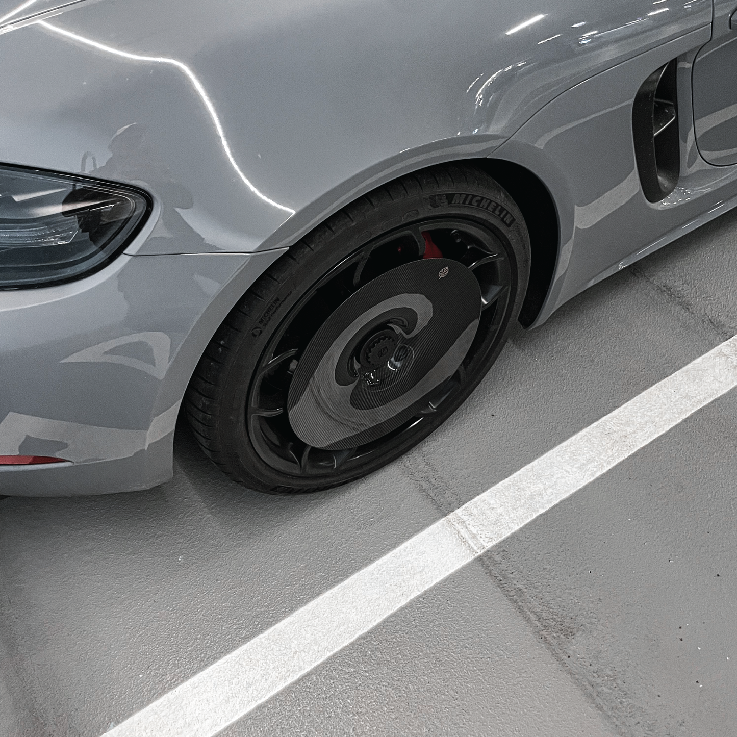 CARBON FIBER AERO DISCS [EVO] for Porsche 718 Cayman GT4 & Spyder - ALU wheels