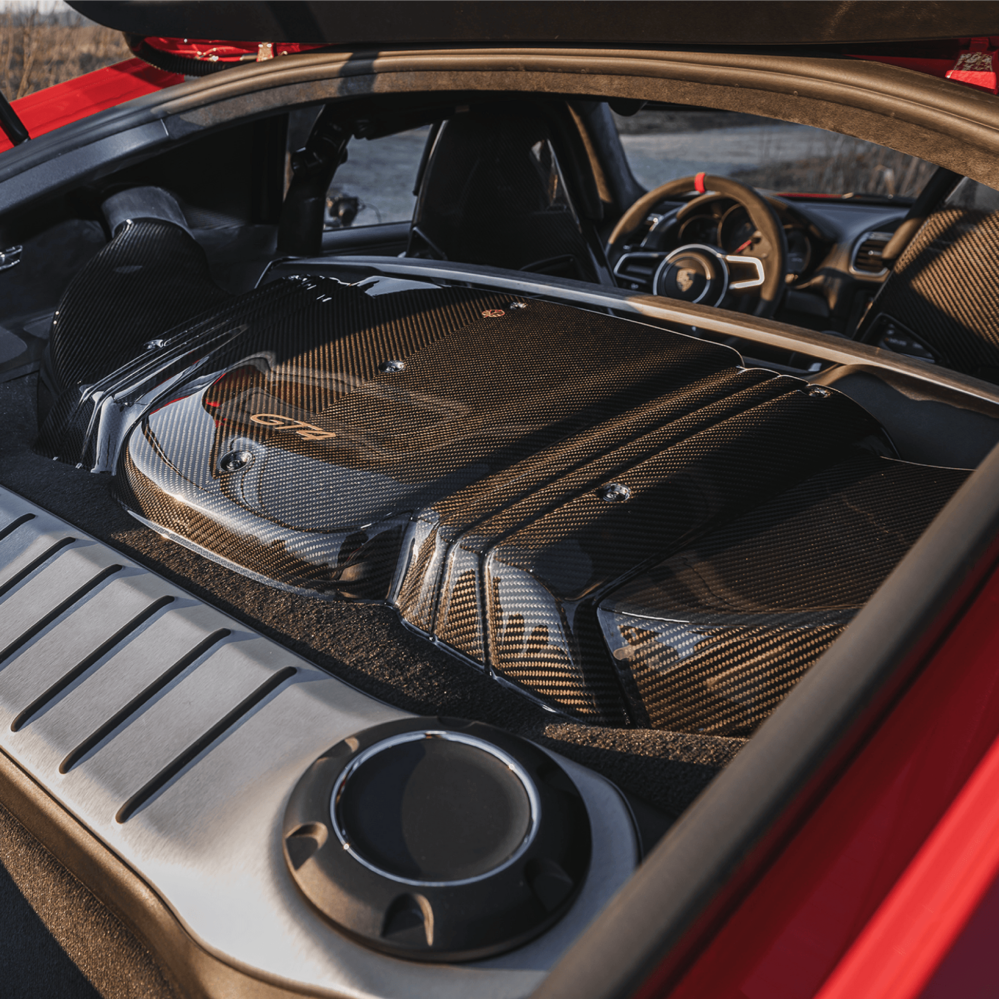 [ PRE-SALE DEPOSIT ] - Exclusive 1 of 10 - Porsche Cayman GT4 RS Style CARBON FIBER INTAKE - GOLD LEAF lightweight performance